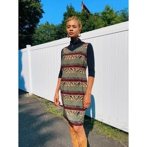 90s Kathie Lee Collection Tribal Dress (Size 10)